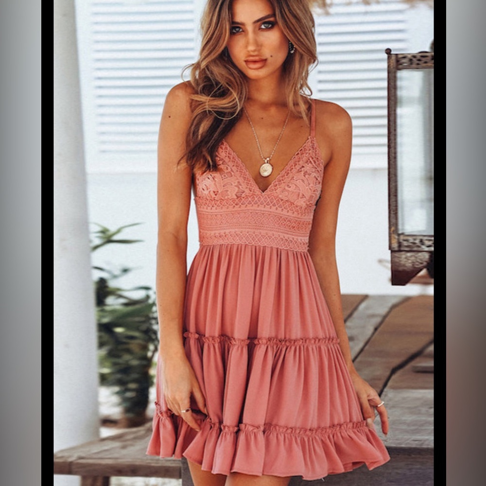 Hello Molly Blush Pink Ruffle Dress 🌸